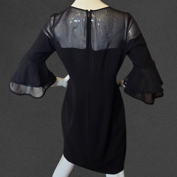 AIDAN MATTOX Black Tie Evening Bodycon Dress sz 10 - Picture 5 of 7